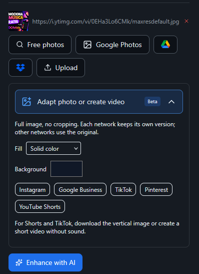 Photo adaptation controls in MBX Flow (English interface).