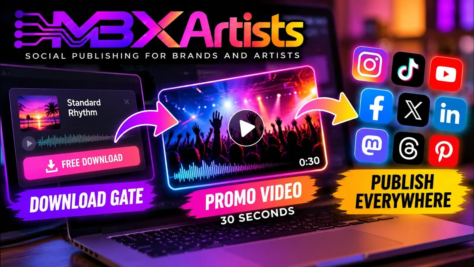 Tutorial on creating a promotional clip from a Download Gate with MBX Artists and MBX Flow